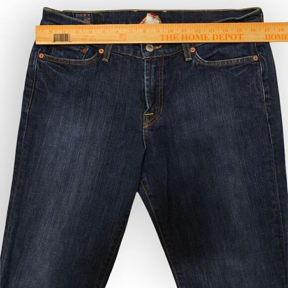 VTG LUCKY BRAND CLASSIC RIDER LONG INSEAM BLUE FIT FLARE JEANS 12/31 - Picture 5 of 10